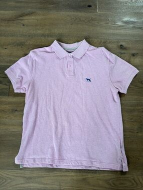 Men's Pink Polo Shirt with Embroidered Icon
